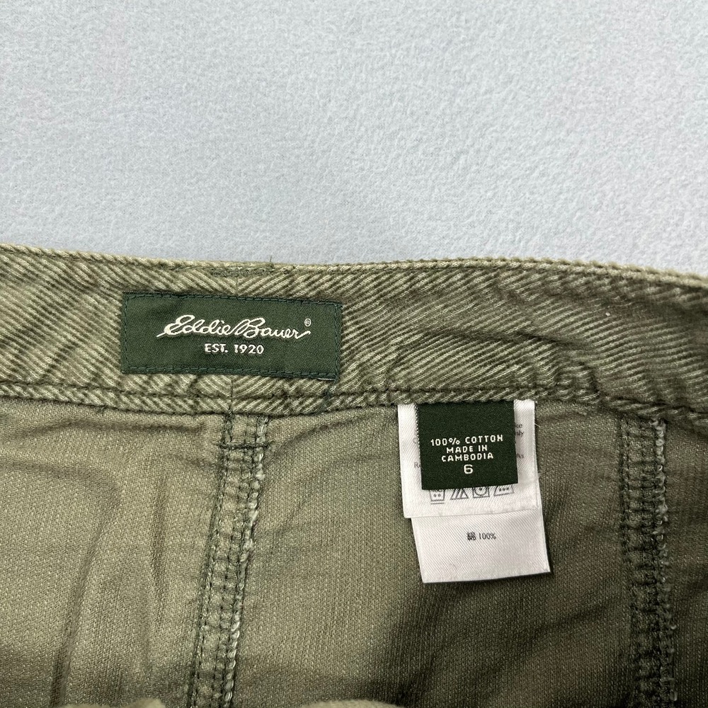 Eddie Bauer Womens Green Corduroy A-Line Skirt Size 6 Cotton Utility Pocket - Picture 6 of 10